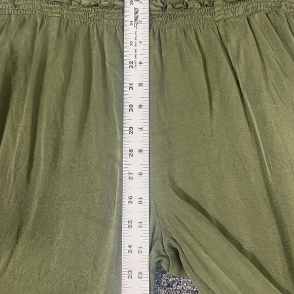 Anthropologie‎ Saturday Sunday Viscose Silky Wideleg Pant Women S Green Hippie - Picture 6 of 10